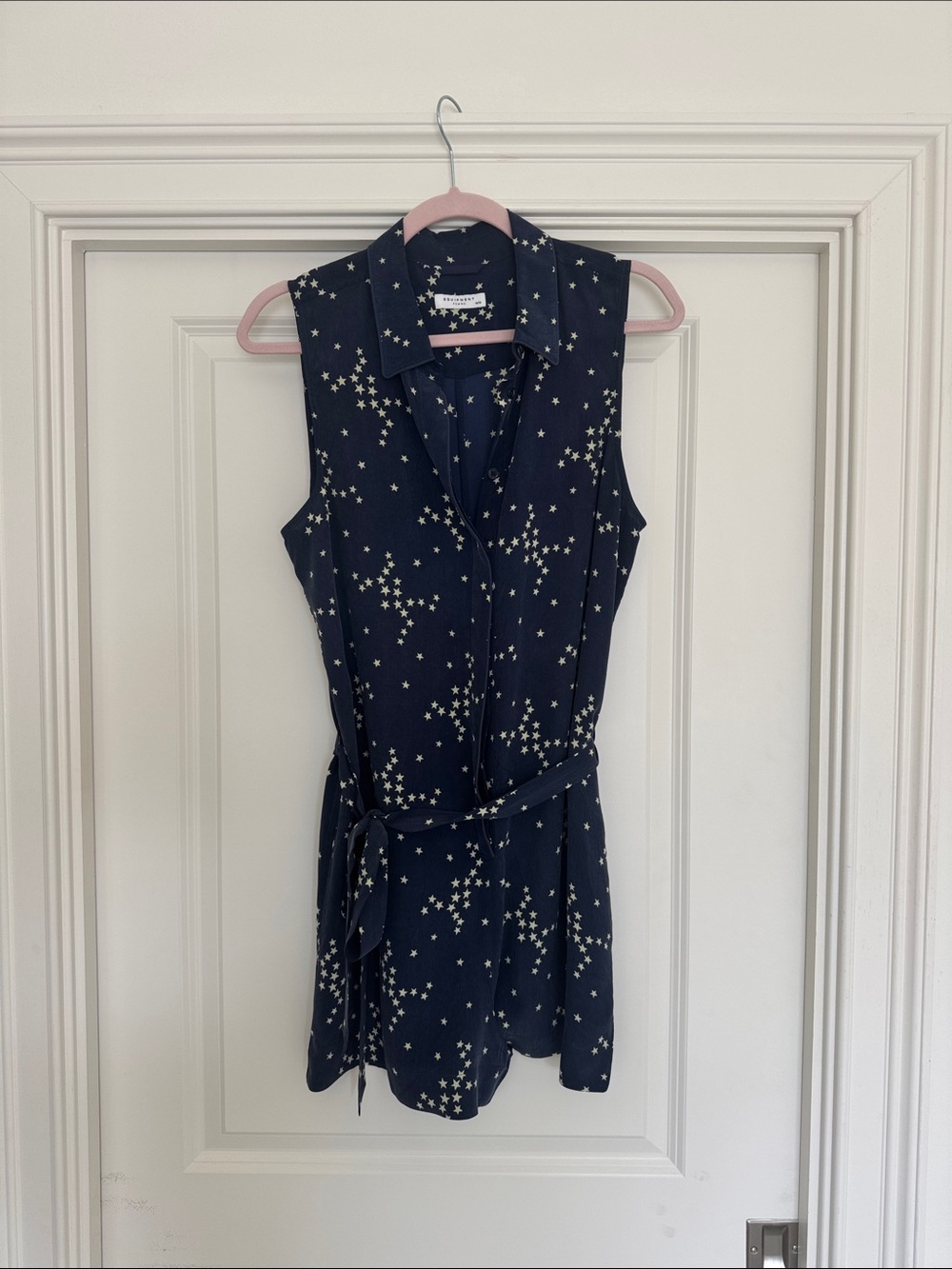 Equipment Navy Star-Print Sleeveless Romper